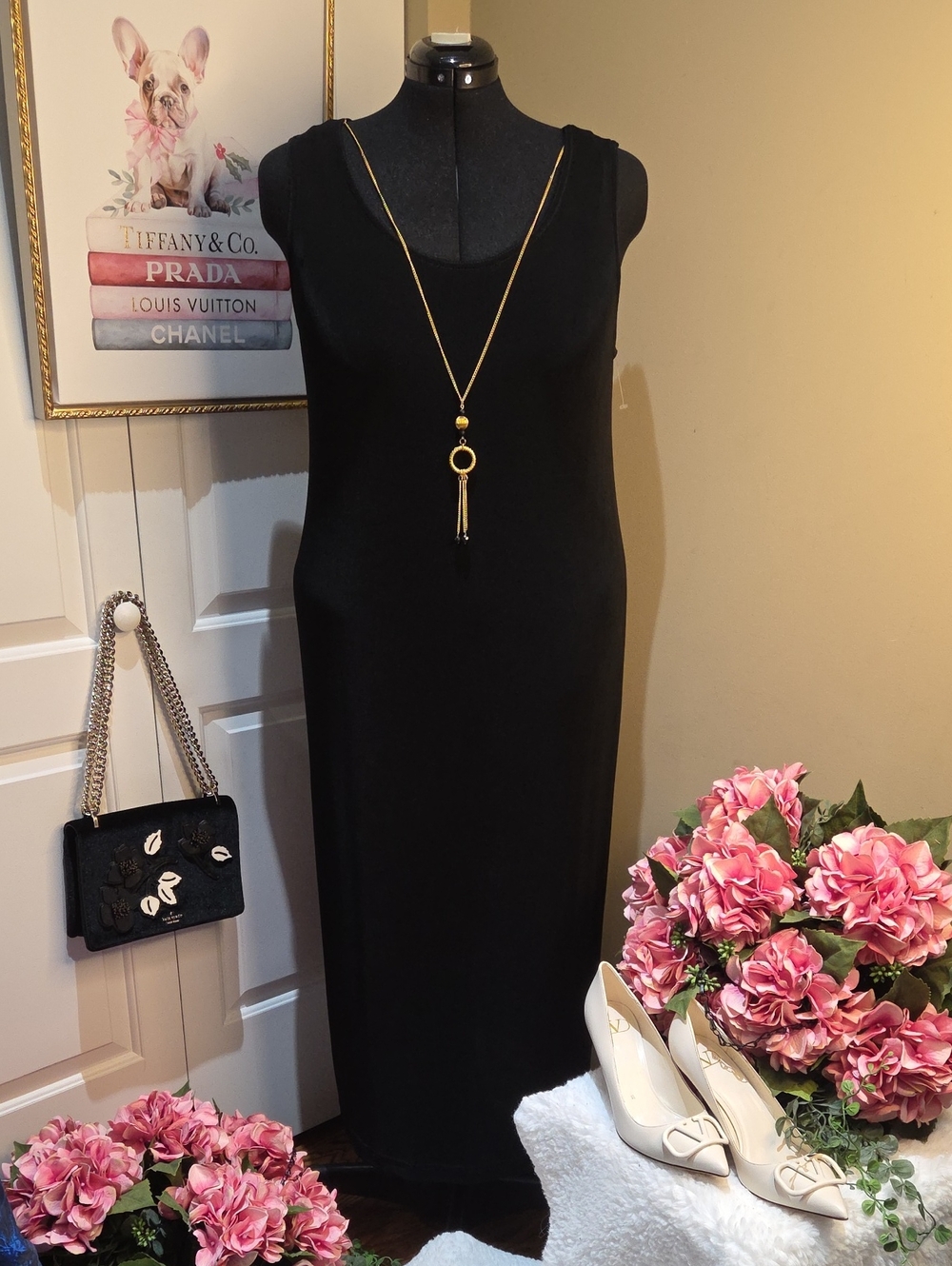 Nwot 18WP  R&M Richards Classic Black Sleeveless  Dress - Elegant Everyday